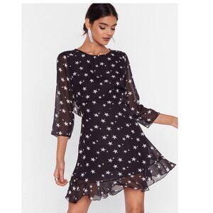 Nasty Gal Star Backless Mini Skater Dress Size 0